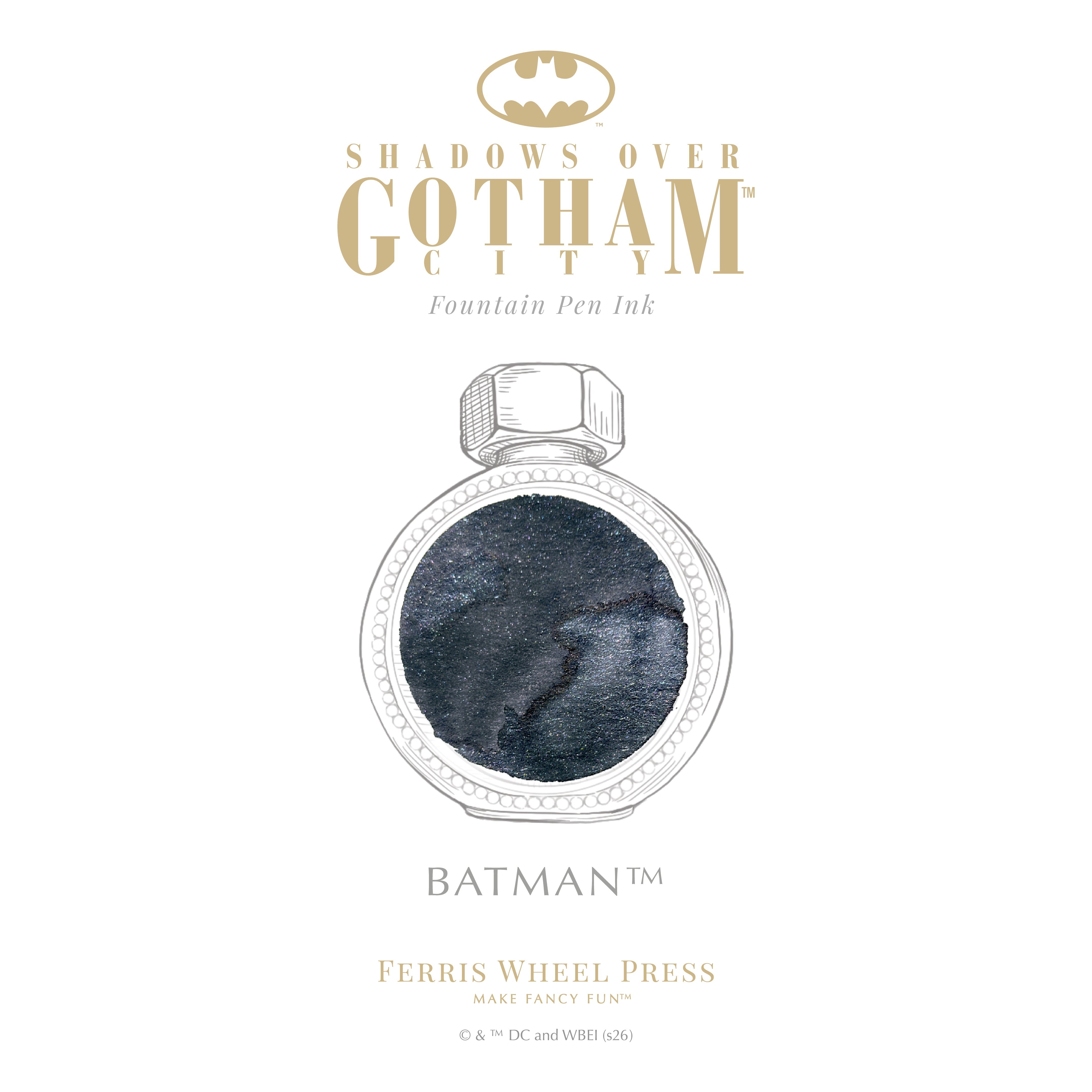 Shadows over Gotham City | Marquise Pen & Ink Set | Batman - Ferris Wheel Press EU
