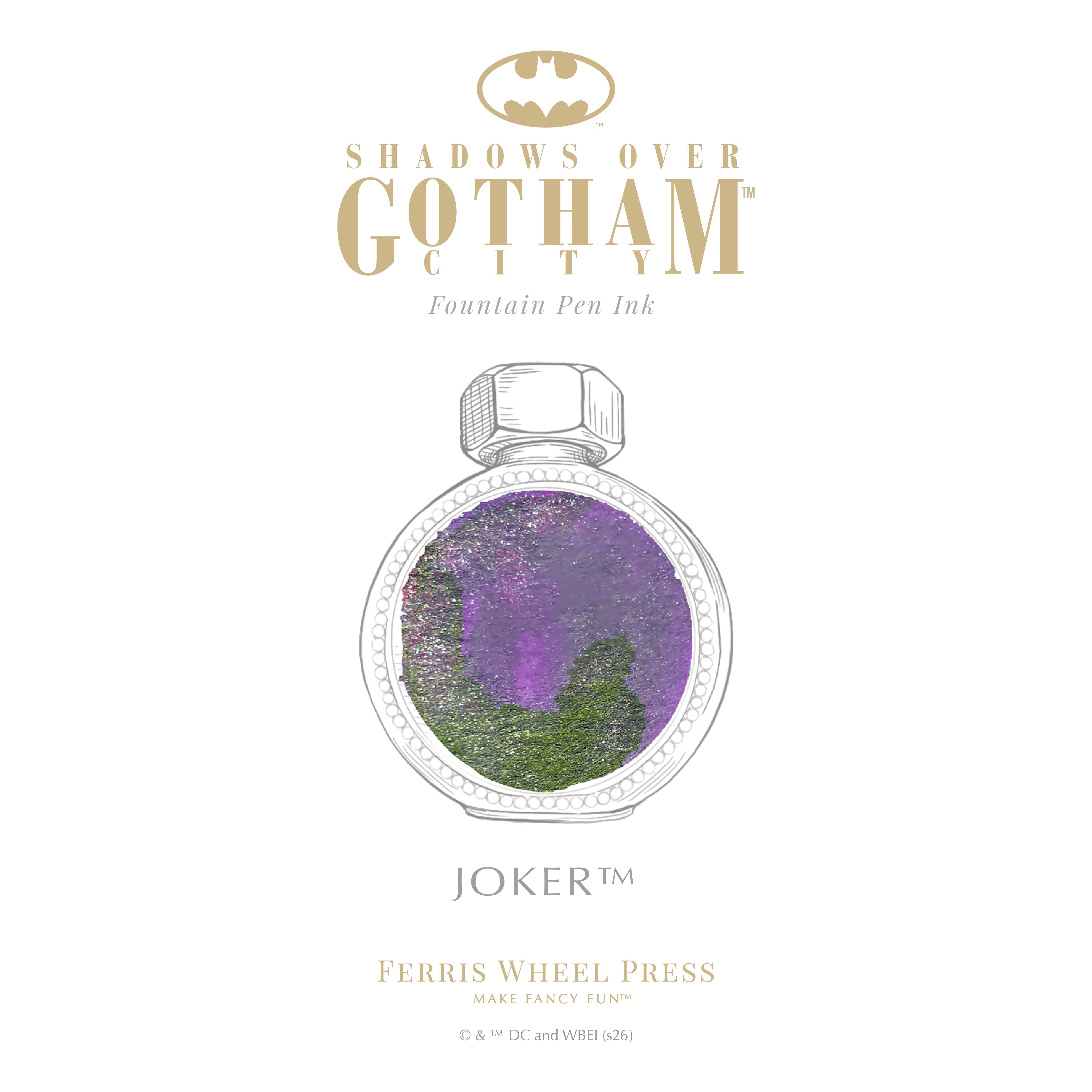 Shadows over Gotham City | Marquise Pen & Ink Set | Joker - Ferris Wheel Press EU