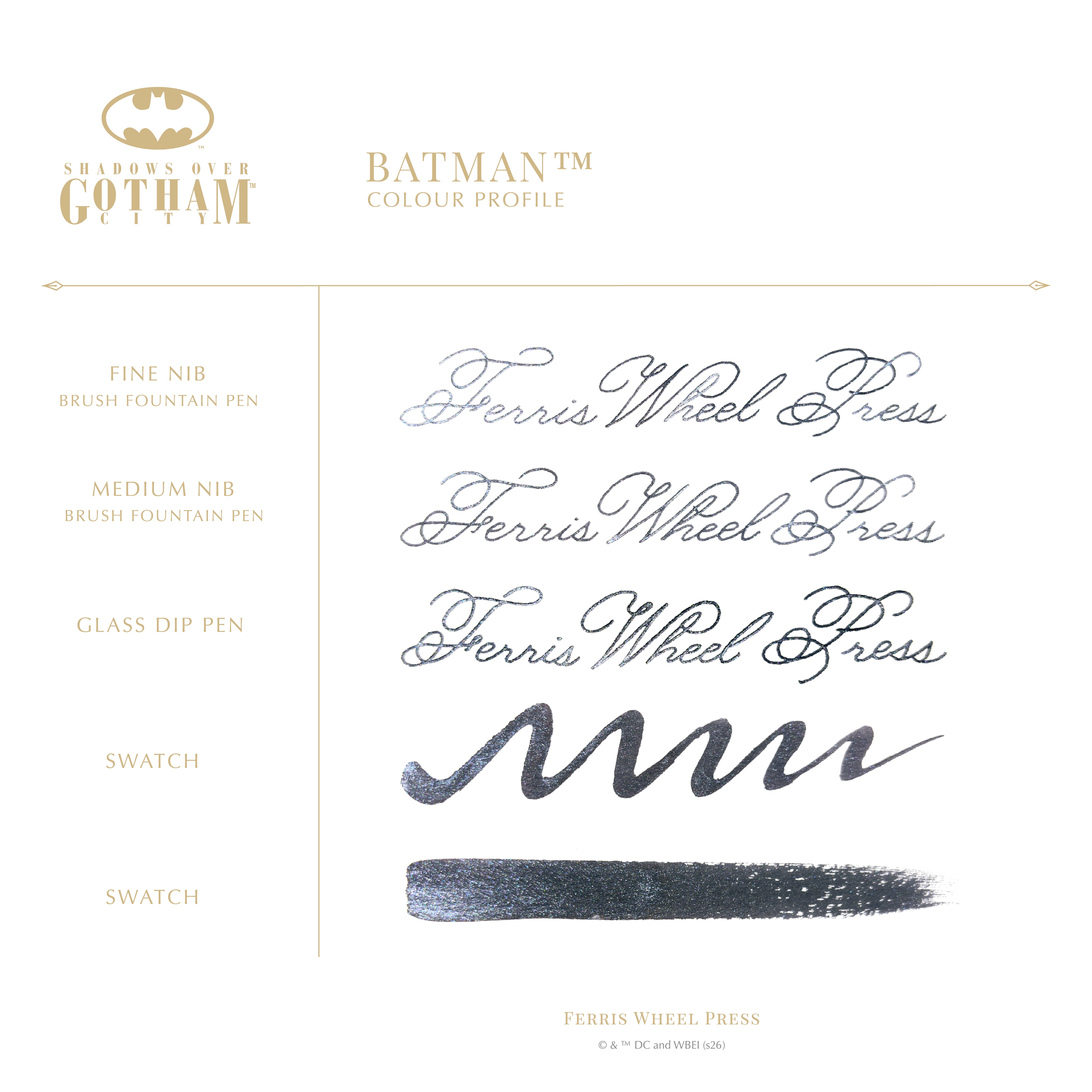 Shadows over Gotham City | Limited Edition Bat Signal Signature Ink 38ml - Ferris Wheel Press EU